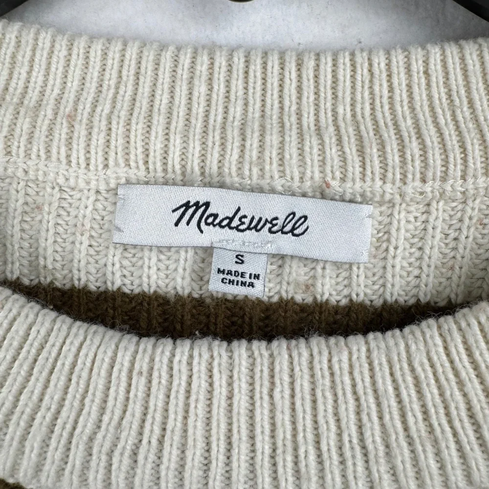 Madewell Striped Knit Sweater with Pockets Womens Size S‎ Multicolor Cotton